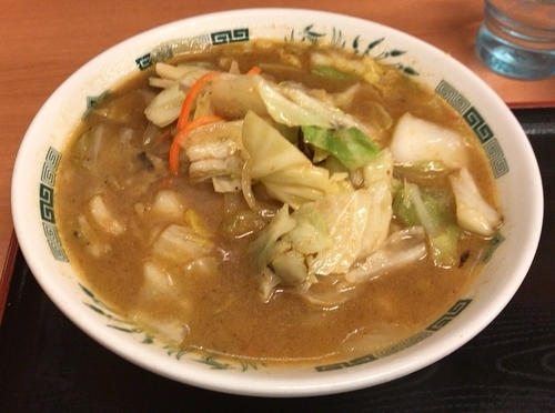 「海老味噌ラーメン(期間限定)+半ライス(590円+100円)」@熱烈中華食堂 日高屋 相模原南口店の写真