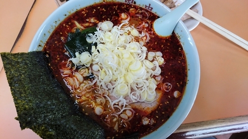 「地獄ラーメン極上3 大盛無料 ネギ薬味」@地獄ラーメン 田中屋の写真