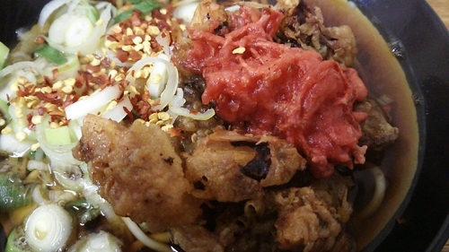 「ゲソ（生姜）そば」@六文そば 日暮里第2店の写真