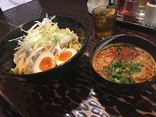 「ファイヤーつけ麺3辛300g¥830+無料トッピング味玉」@北のらーめん 美空の写真