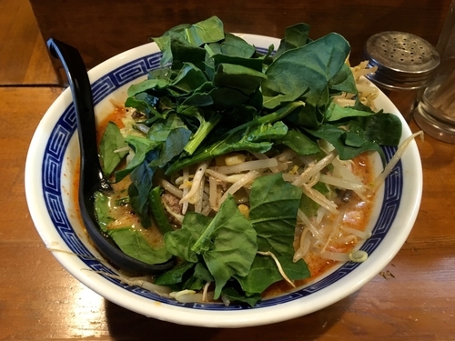 「辛味噌麺＋ほうれん草」@青雲の写真