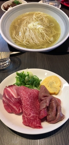 「二年そば（1300円）とすじこん丼（300円）」@柳麺 呉田-goden-の写真