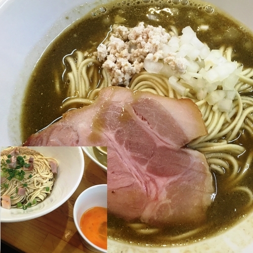 「【限定】特濃煮干ソバ（醤油）＋和え玉＋生卵」@煮干中華ソバ イチカワの写真