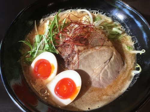 「麦（笑）こうじくんの味噌らー麺 +餃子セット」@らー麺 藤原家の写真