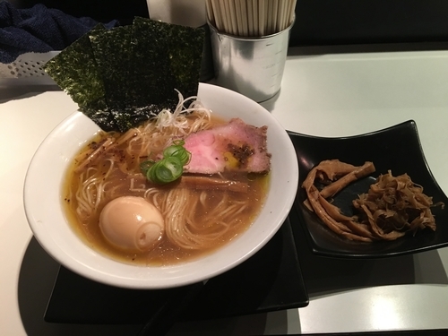 「焼きのり玉そば 醤油 ＋ 穂先メンマ」@SOBAHOUSE金色不如帰の写真