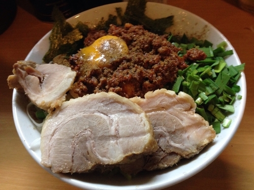 「「限定」塩+我流豚星台湾混蕎麦 +豚増」@豚星。の写真