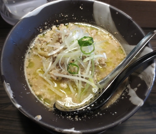 「GREEN担々麺＋サービス小ライス　780円」@青唐爽麺ハルクの写真