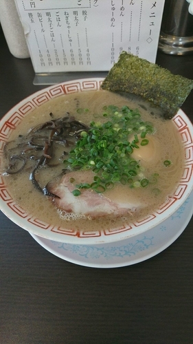 「らーめん+味付たまご+替え玉×2」@博多長浜らーめん もりやの写真