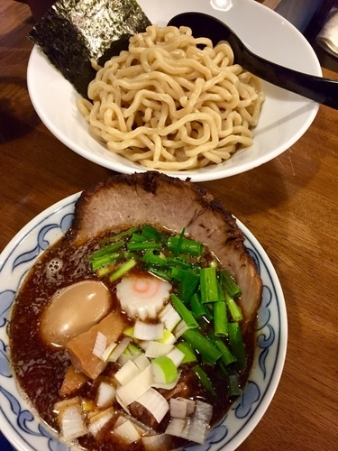 「つけそば ￥850（ﾗｰﾊﾟｽ味玉）」@笑堂の写真