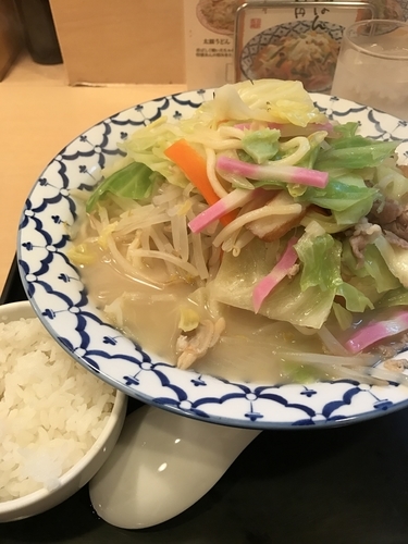 「ちゃんぽん（野菜増量サービス）＋小ライス（サービス）」@ちゃんぽん由丸 日本橋店の写真
