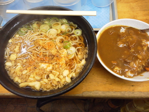 「たぬきそば340+ミニカレー270=610円」@立喰そば・うどん ふじの写真