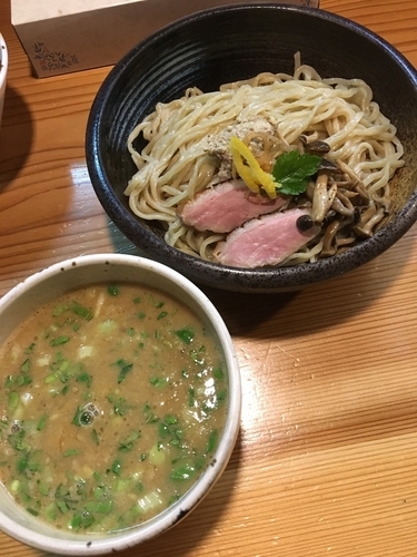 「鴨白湯つけそば」@はりけんラーメン 南店の写真