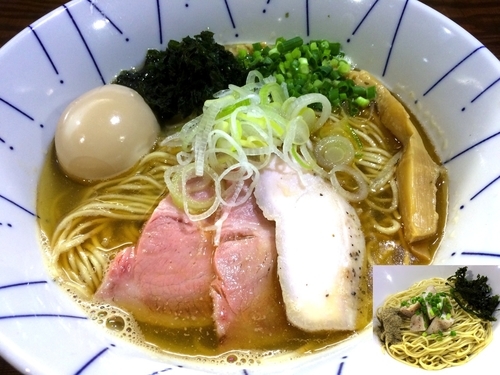 「【限定】気まぐれ煮干しそば塩（850円）＋和え玉（200円）」@二代目 むじゃきの写真