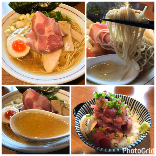 「煮干そば・白醤油 690円 ＋ 海鮮丼 400円」@寿製麺よしかわ 川越店の写真