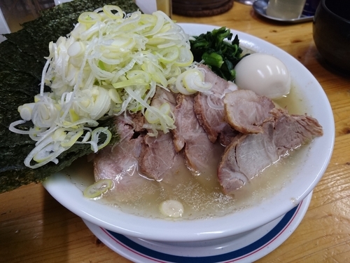「全部のせ大盛＋ネギ＋ライス」@横浜家系ラーメン 武蔵境つばさ家の写真