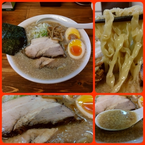 「背脂煮干ラーメン（肉増し＋味玉）」@くじら食堂の写真