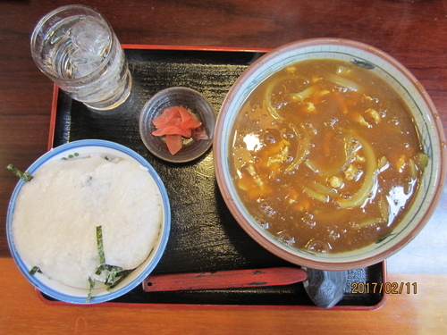「かれーセット（うどん、ミニとろろ丼）１２００円」@純手打 そば蔵 赤堀店の写真