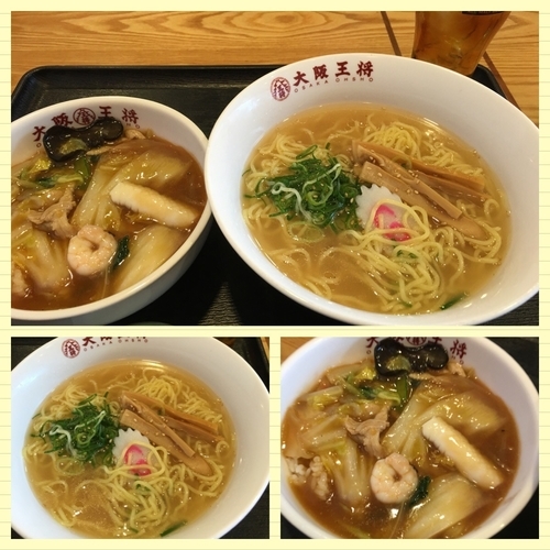 「平日ランチ 塩ラーメン＋ミニ中華丼 790円」@大阪王将 出来島店の写真
