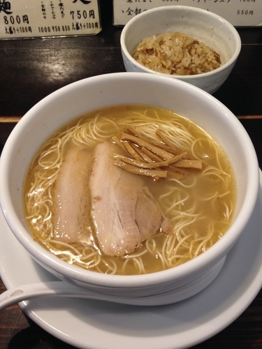 「香そば 塩 ＋鶏と牛蒡の炊き込みご飯」@徳川町 如水 本店の写真