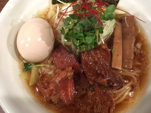 「【限定】常陸牛ホルモンソバ 900円」@らーめん 和なり えんの写真