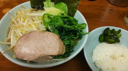 「野菜三点盛り」@横浜ラーメン 武蔵家 成増店の写真