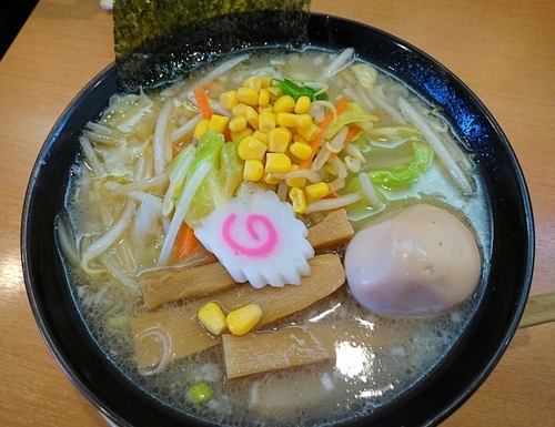 「野菜らーめん(塩)+煮たまご」@麺処 とらたまの写真