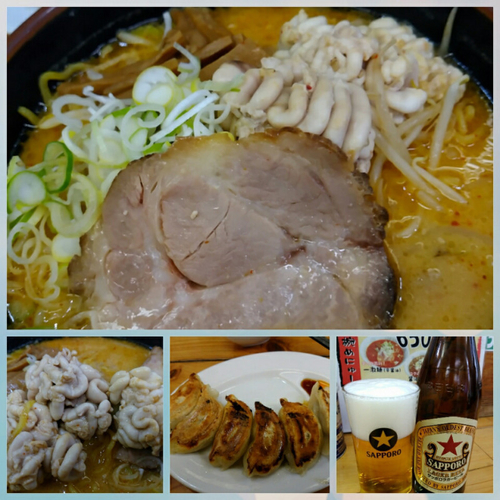 「【限定】たち入り味噌ラーメン1100円＋餃子/ビール」@札幌ラーメン 北斗の写真
