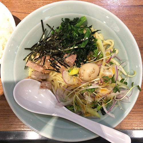 「千晃塩まぜそば（並）＋小ライス（サービス）」@麺家 千晃 新横浜店の写真