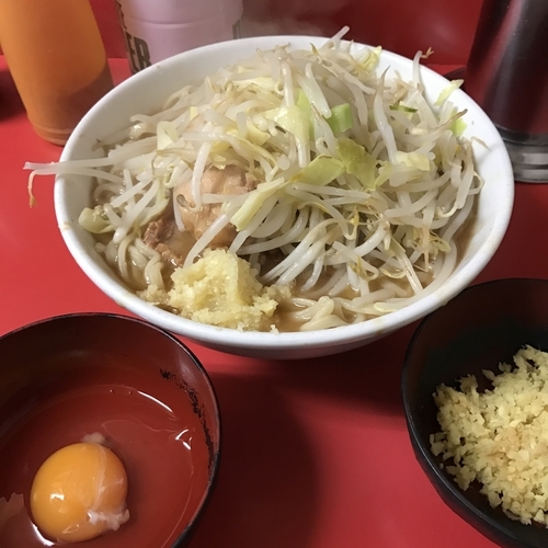 「小豚 少なめ カタカタ たまごにしょうが」@ラーメン二郎 仙台店の写真