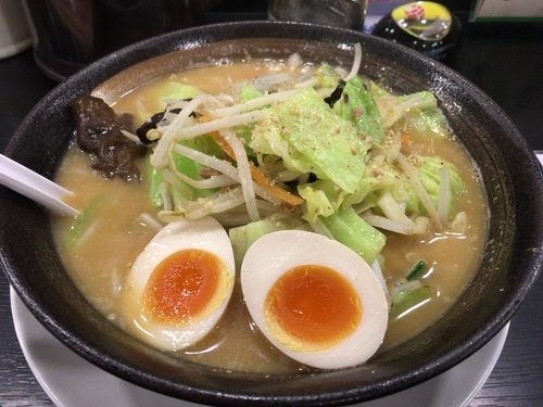 「味噌野菜ラーメン＋煮玉子」@幸楽苑 ライフガーデンにらさき店の写真