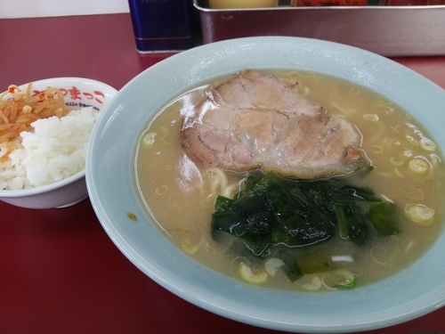 「ラーメン(太麺)&コッテリ+麺硬め」@ラーメンさつまっ子の写真