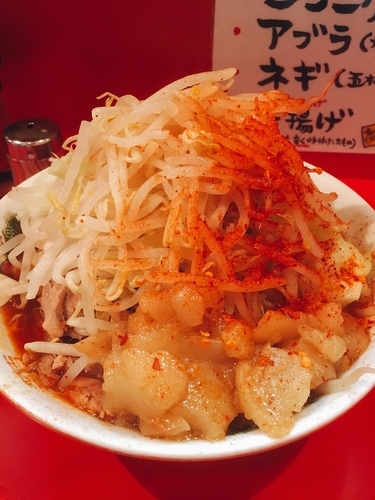 「小豚そば辛味 アブラ、ネギ増し」@ひたちなか大盛軒の写真