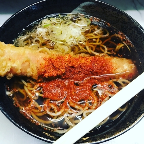 「ソーセージ天そば【380円】」@大和屋の写真