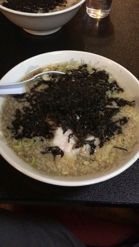 「岩海苔背脂ラーメン 800円」@ラーメン専科たかみちの写真