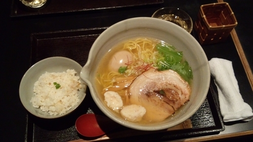 「銀笹白醤油ラーメン＋半鯛飯」@麺処 銀笹の写真