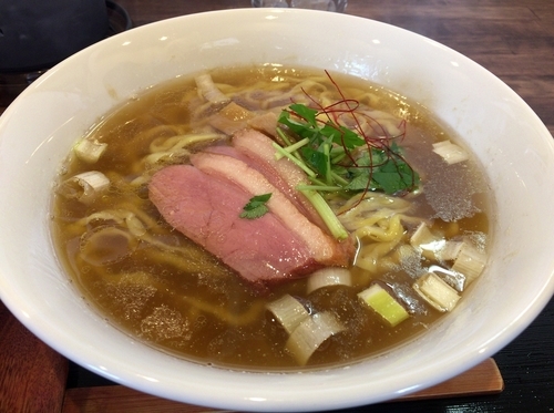 「鴨出汁黒（2周年記念価格390円）と鴨ハツ丼（350円）」@麺屋 葵の写真