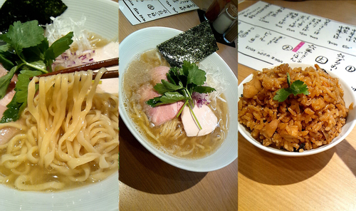 「『煮干しそば+鶏たきこみごはん(￥700+150)』」@mojamojaの写真