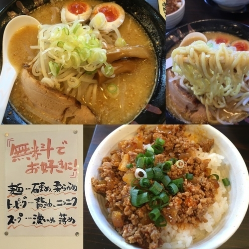 「味玉味噌らーめん +ミニピリ辛ひき肉丼」@高なべの写真