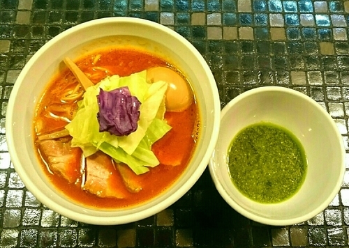 「全部入り海老リッチらーめん バジル」@らーめん 五ノ神製作所の写真