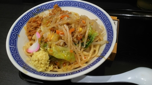 「冷やし汁なし担タンメン餃子セット」@東京タンメン トナリ 東京ラーメンストリート店の写真