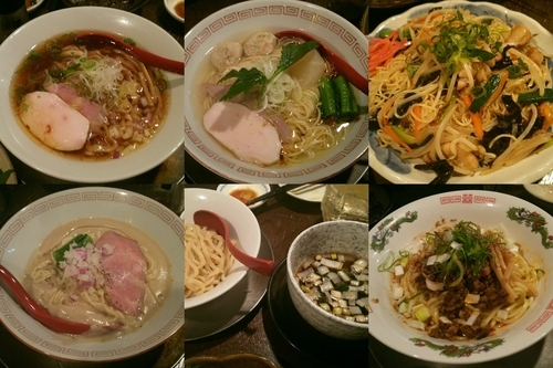 「手打ち中華そば、鯛と海老塩そば、手打ちの豚清湯つけ麺など6種」@立ち呑み居酒屋 金町製麺の写真