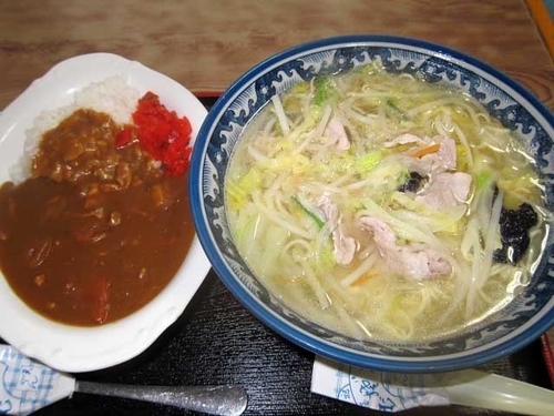 「タンメン＋カレーライス　850円（ランチ）」@辰巳庵の写真