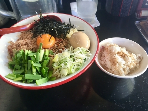 「まぜそば 並 (割り飯付) ¥780」@つけ麺専門店 三田製麺所 国分寺並木店の写真