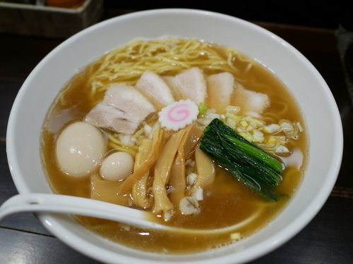 「中華そば 大盛（2玉） 麺硬め＋サービス味玉」@銀座 朧月 目黒処の写真