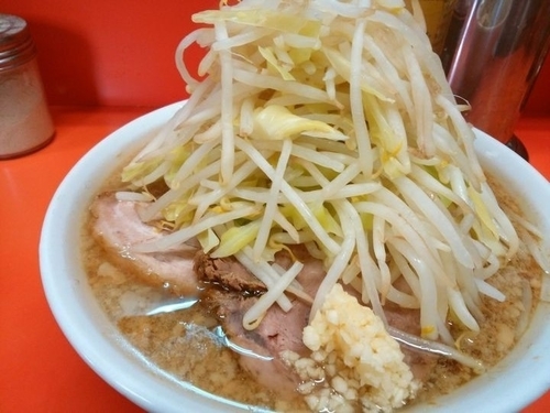 「小ラーメン麺少なめ（ヤサイ、ニンニク少し）」@ラーメン二郎 神田神保町店の写真