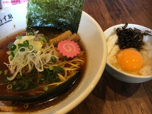 「TOKYO醤油ラーメン 780円（卵かけご飯）」@noodle kitchen ミライゑの写真