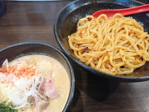 「辛味噌つけめん(ひやもり)850円」@味噌専門 麺屋大河の写真