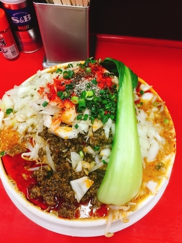 「担々豚麺 カレー味 辛さ増し増し 野菜チョイ増し」@豚男 -BUTAMEN-の写真