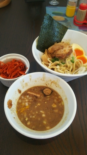 「特製つけ麺(あつもり)  辛ネギ」@麺屋みつばの写真