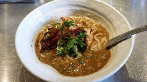 「グリーンカレーソバ＋味玉子」@BASSANOVAの写真